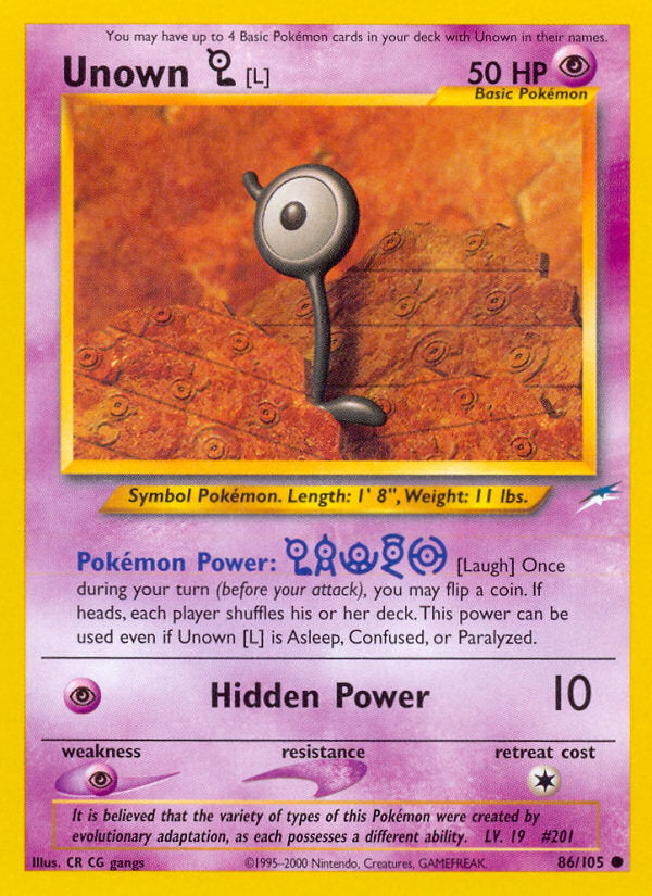 Neo Destiny Unown L #86/105 unlimited